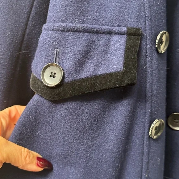 Ben Sherman Dark Blue wool coat - Picture 2 of 9